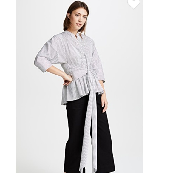 NWOT Tome Striped Peplum Shirt - Picture 4 of 15
